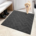 PURRUGS Dirt Trapping Door Mat 36" x 36", Non-Slip Machine Washable Entry Rug, Dog Doormat, Indoor Front Door Mat, Super Absorbent Entryway Rug for Muddy Shoes & Paws, Charcoal by PURRUGS