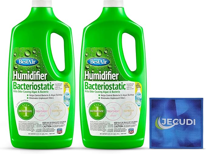 Bacteriostatic Humidifier Water Treatment – Comprehensive Humidifier Cleaning Solution – Universal Humidifier Water Additive – Odorless Humidifier Descaler Solution – Effective Treatment (2pack) by JECUDI