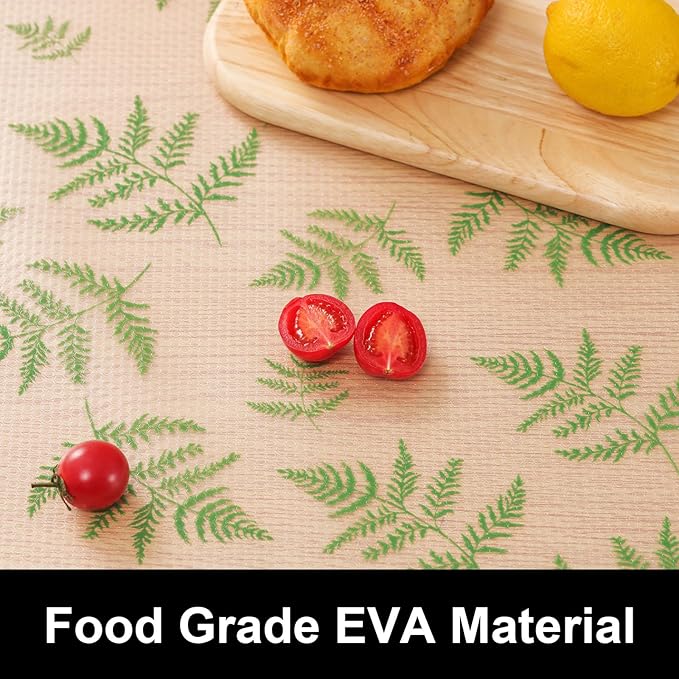 Cooyes Shelf Liners for Kitchen Cabinets, Waterproof and Oil-Proof Kitchen Cupboard Liner, Refrigerator Liners and Plastic Drawer Mats EVA Non Adhesive Shelves（17.5" W x 197" L） - Image 7