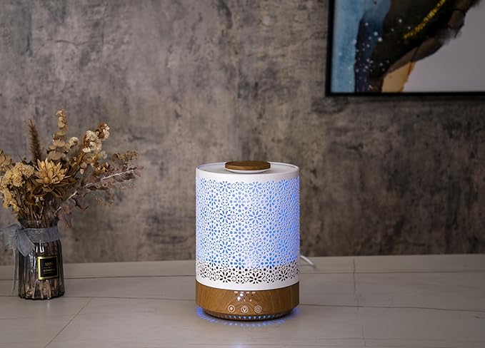 BlueHills 2500 ML Humidifier with Essential Oil Diffuser Combo Aroma Home Décor Design for Large Bed Bath Kids Baby Living Rooms Big Capacity LED Lights Scent Ultrasonic Cool Mist Wood Grain F006 - Image 4