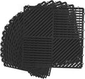 MYFAMIREA Modular Interlocking Cushion 12 Pack 11.8" x 11.8" Rubber Floor Tiles Non-Slip Splicing Drainage Mats for Deck, Pool, Shower, Patio, Balcony, Bathroom, Kitchen, Yard (Diagonal, Black) by MYFAMIREA