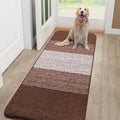 Smiry Dog Door Mat for Muddy Paws, Absorbs Moisture and Dirt, Low-Profile Entryway Mat with Non-Slip Backing, Entry Indoor Outdoor Doormat for Inside Floor (70x24 Inches, Brown, Striped) by Smiry