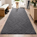 PURRUGS Dirt Trapping Door Mat 32" x 70", Non-Slip Machine Washable Entry Rug, Dog Doormat, Indoor Front Door Mat, Super Absorbent Entryway Rug for Muddy Shoes & Paws, Charcoal by PURRUGS