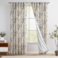 jinchan Lined Linen Blend Curtain Floral Curtains for Living Room 90 Inches Long Black Peony Flower Printed Curtain Back Tab Farmhouse Patterned Drapes Bedroom Window Curtains Set 2 Panels by JINCHAN