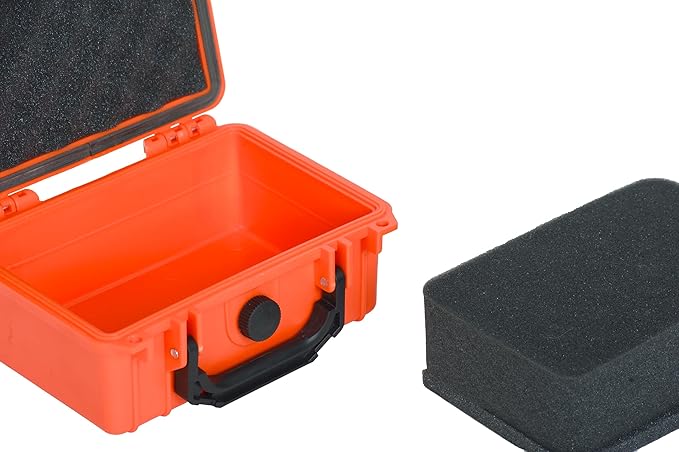 MEIJIA Portable All Weather IP67 Waterproof Protective Case, Hard Case,Camera Case With Customizable Foam,Fit Use of Drones, Cameras,Equipments, 8.12”x6.56”x 3.56” (Orange) - Image 4