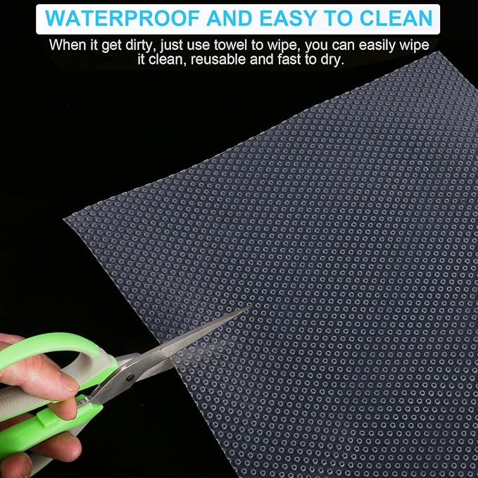 8 PCS Refrigerator Mats, EVA Refrigerator Liners for Shelves Washable Can Be Cut Fridge Shelf Liner Waterproof Fridge Pads Mat Drawer Table Placemats (Clear) - Image 6
