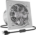 HG Power 8 Inch Kitchen Exhaust Fan, 576CFM Metal Attic Exhaust Fan, Wall Mounted Garage Ventilation Fan, Basement Extractor Fans with Backdraft Damper for Home Office Commercial Use, Silver by HGPOWER