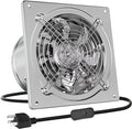 HG Power 10 Inch Metal Exhaust Fan with Switch, 988 CFM Powerful Garage Exhaust Fan with Damper, Potable Wall Mount Fan Fume Extractor Ventilation Fan for Shop, Shed, Basement, Chicken Coop, Silver by HGPOWER