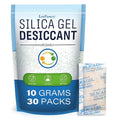 LotFancy Silica Gel Packets, 10 Gram 30 Packs Rechargeable Desiccant Dehumidifier, Indicating (Orange to Dark Green), Moisture Absorbing Bag for Clothes Shoes Ammo Storage by LotFancy