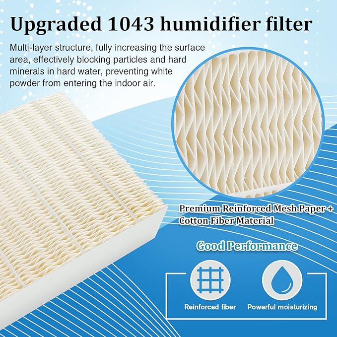 1043 Super Wick Humidifier Filter fit for AIRCARE EP9500 EP9700 EP9800 EP9R500 EP9R800 826000 826800 831000 Bemis Space.Saver 800 8000 Series Humidifier Filter Replacement 2 Pack by Fetechmate - Image 4