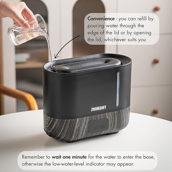 ZMARKRAFT® 3L Large Humidifier with Special Flame Light Effect, Quiet Ultrasonic Humidifying, Top Fill and Adjustable Mist Level, Cool Mist Humidifier for Any Season for Bedroom and Living Room - Image 5