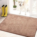 PURRUGS Dirt Trapping Door Mat 20" x 31.5", Non-Slip Machine Washable Entryway Rug, Dog Doormat, Indoor Front Door Mat, Super Absorbent Entry Rug for Muddy Shoes & Paws, Brown-Light Cream by PURRUGS