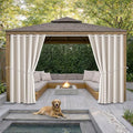 DIVA EN CAMINO DEC Outdoor Patio Curtain Waterproof Darkening Thermal Insulated Indoor Curtains for Bedroom, Porch, Living Room, Pergola, Cabana, W84 x L108, Cream, Set of 2 Panels by DivaenCamino