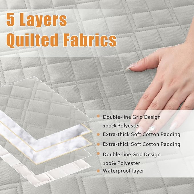 Arfntevss Waterproof Sectional Couch Covers L Shape Washable Velvet Sofa Cover for Sectional Non Slip U Shaped Corner Sofa Slipcover Sets Dog 6 Pcs Universal Furniture Protector (Light Gray, Small) - Image 3