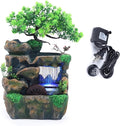 11.81" Tabletop Rockery Fountain Indoor Waterfall Bonsai Desktop Mini Rockery Water Fountain with Automatic Pump and LED Light, Home Office Bedroom Humidifier Desk Decorate by kunghei