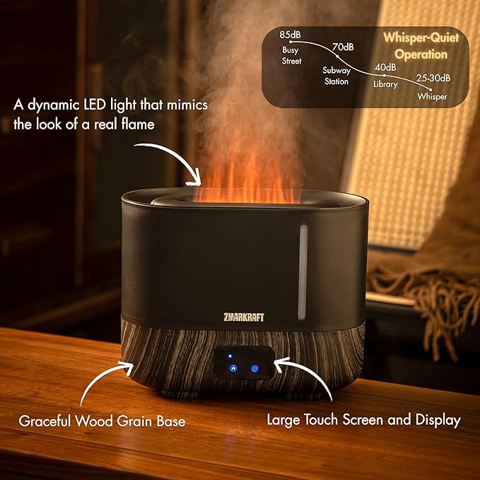 ZMARKRAFT® 3L Large Humidifier with Special Flame Light Effect, Quiet Ultrasonic Humidifying, Top Fill and Adjustable Mist Level, Cool Mist Humidifier for Any Season for Bedroom and Living Room - Image 3