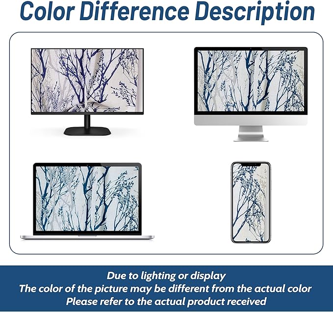DriftAway Linen Printed Blackout Curtains Tree Branch Pattern Double Layer 84 Inches Long for Bedroom Classic Thermal Insulated Summer Sound Lined Grommet Drapes for Living Room 2 Panels Blue/Linen - Image 9
