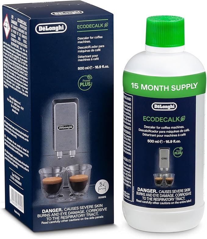 De'Longhi EcoDecalk Descaler, Universal Descaling Solution for Coffee & Espresso Machines, 16.90 oz (5 uses) by DeLonghi