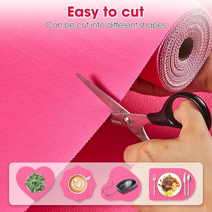 Drawer and Shelf Liner, Non-Slip Kitchen Cabinet Liners Non-Adhesive Thick Strong Grip Waterproof Washable Mats Protect Dresser Shelves Cupboard Bathroom Cabinets, Fuchsia, 18 in X 10 FT - Image 4