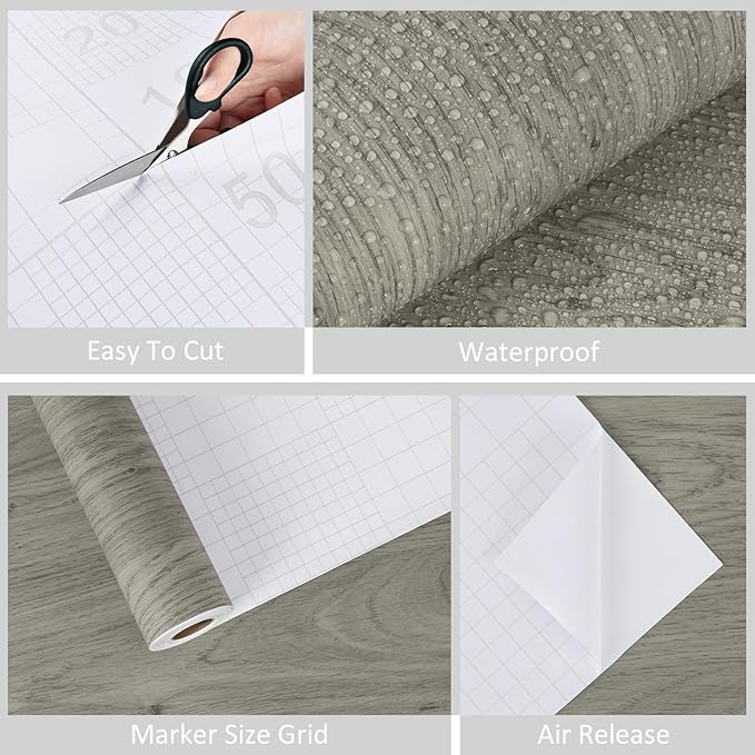 WESTICK Wood Grain Contact Paper Peel and Stick Wood Wallpaper for Cabinets Removable Rustic Wood Grain Contact Paper for Countertops Waterproof Furniture Drawers Liner Bathroom Walls 15.8" x 78" - Image 6
