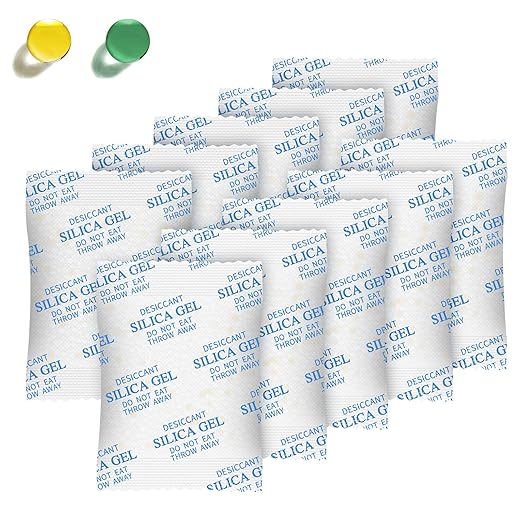 Silica Gel Packets - 10 Gram 120 Packs Moisture Absorbers, Food Grade Desiccant Packs for Storage, Premium Color Indicating Desiccant Packs for Storage, Widely Used for Foods, Electronics, Jewelry by ABSORBKING
