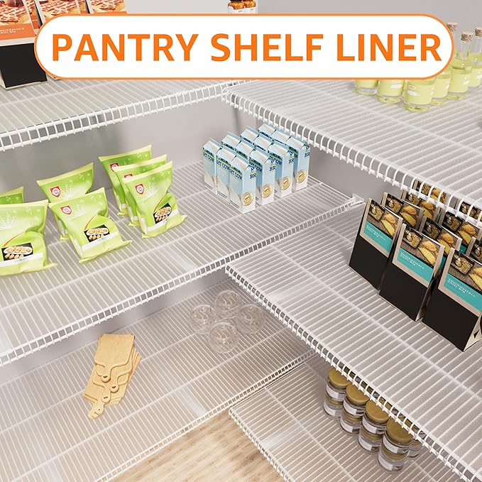 PABUSIOR Pantry Shelf Liner for 16 inch Wire Shelving - Clear Wire Shelf Liner Precise Size 15.5 x 157 Inch - Easy to Cut, (Thick 1.2mm) Transparent Shelves Mat for Garage Drawer - Image 2