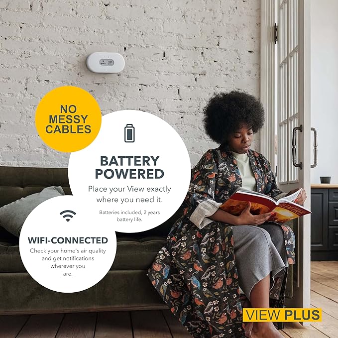 Airthings 2960 View Plus - Battery Powered Radon & Air Quality Monitor (PM, CO2, VOC, Humidity, Temp, Pressure) - Image 12