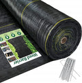 3ft x100ft Black Weed Barrier 3.5oz Landscape Premium Fabric-Heavy Duty Woven Ground Cloth with Superior Permeability Weed Control Convenient Design by Sunocity