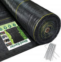 6ft x300ft Black Weed Barrier 3.5oz Landscape Premium Fabric-Heavy Duty Woven Ground Cloth with Superior Permeability Weed Control Convenient Design by Sunocity