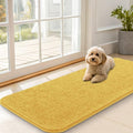 OLANLY Dog Door Mat for Muddy Paws 47x20, Absorbs Moisture and Dirt, Absorbent Non-Slip Washable Doormat, Quick Dry Chenille Mud Mat for Dogs, Entry Indoor Entryway Carpet for Inside Floor, Yellow by OLANLY
