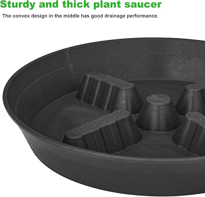 4 Pack Plant Saucer 10 inch, 8 12 14 17 inch, Plant Stand Plastic Plant Saucers for Indoors Outdoor, Heavy Duty Flower Plant Risers for Inside Pots, Pot Saucers for Plants, Grow Bags Saucers - Image 3