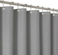 2-in-1 Waterproof Fabric Shower Curtain - No Separate Liner Needed, Hotel-Style Waffle Weave, Effortless Cleaning & Washable Bathroom Shower Curtain Set,72Wx78H,Grey by THAIGEE