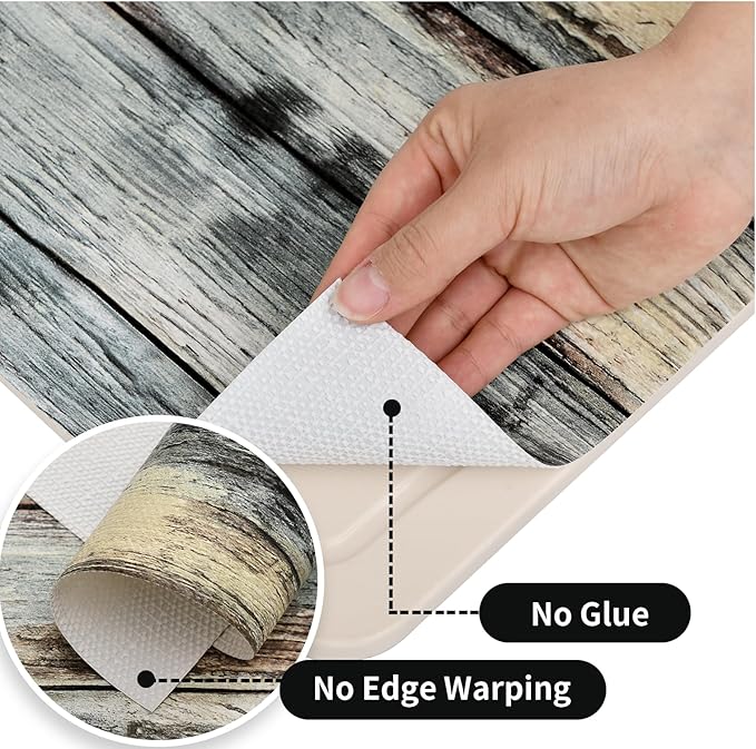 Shelf Liners for Kitchen Cabinets Non Adhesive Drawer Liner 12in x 20FT Blue Shiplap Quatrefoil Thickened Shelf Liner Strong Non-Slip Easy to Clean Tool Box Refrigerator with Knife and Tape Measure - Image 6