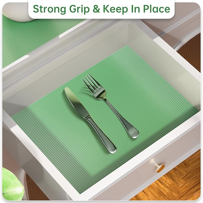 Shelf and Drawer Liner for Kitchen Cabinet, Non-Adhesive 12in x 120in Waterproof Durable Thickened EVA Material Easy-to-Cut Contact Paper Non Slip Mat for Refrigerator, Cupboard, Dresser - Image 6
