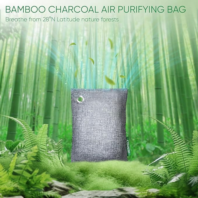 Activated Charcoal Odor Absorber,Large 12 Pack w Hooks Nature Odor Eliminator for Strong Odor, Bamboo Charcoal Air Purifying Bags,Moisture Absorbers for Fresh Home Car Closet Pet,Smoke Room Deodorizer - Image 6