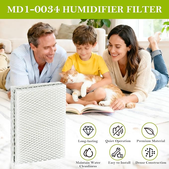 4 Pack MD1-0034 Replacement Humidifier Wick, Humidifier Filters Compatible with Vornado Evaporative Humidifier EV100, EV200, EVDC300, EVD500, EVD505, Evap2 (Not for Evap3) - Image 7