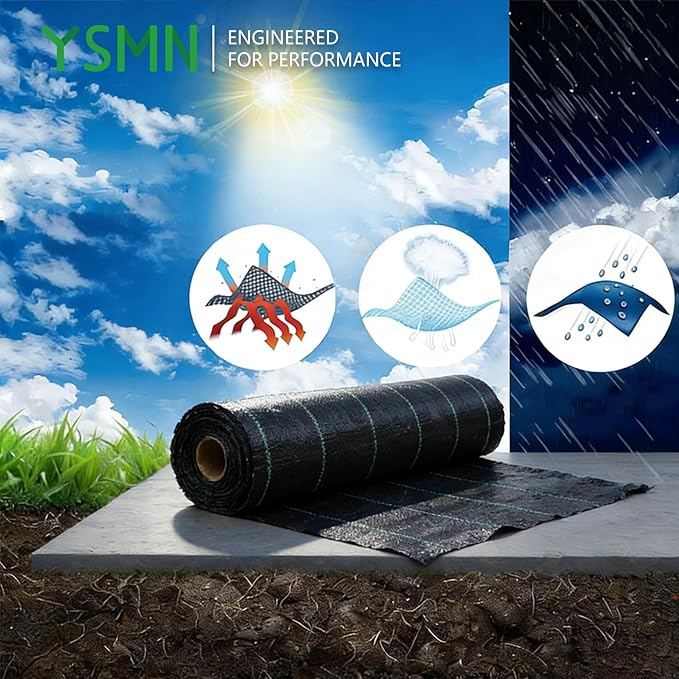 Weed Barrier Fabric Planting Cover - 3 x 200 FT Heavy Duty Landscape Fabric Ground Cover Block for Outdoor Planting - Image 6
