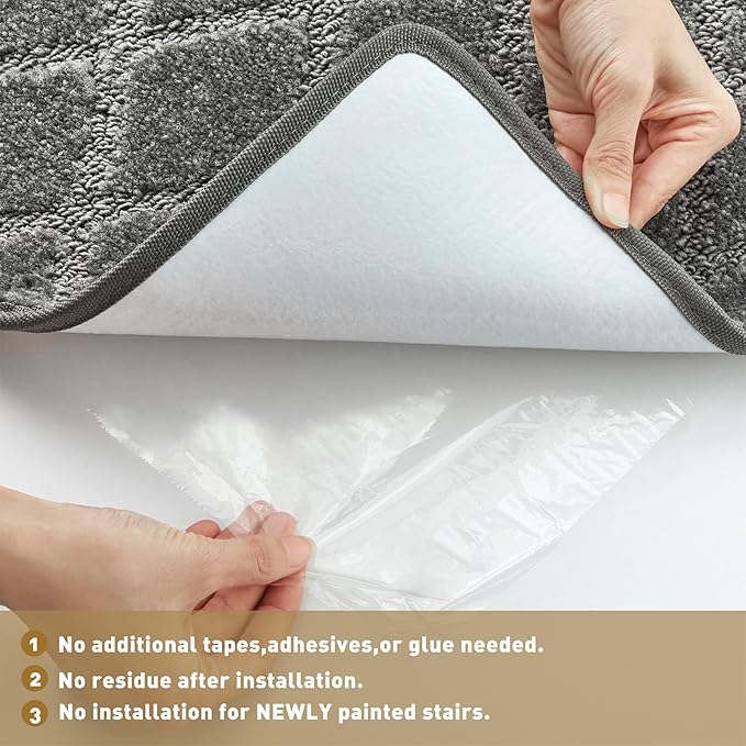 PURE ERA Carpet Stair Tread Landing Mat Tape Free Self Adhesive Non Slip Skid Resistant Indoor Doormat Area Rug Floor Mat for Kitchen Bathroom Workstations Washable 2' X 3' - Image 4
