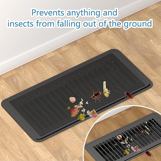 Hon&Guan Floor Vent Covers, Strong Magnetic Vent Mesh Air Vent Filters, 4x10'' PVC Floor Register Vent Screens for Home Floor/Wall/Ceiling Catch Debris Hair Dust (6PCS) - Image 3