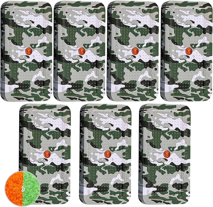 100 Gram Gun Safe Dehumidifier, Pack of 7 Camouflage Pattern Reusable Silica Gel Packets Desiccant, Moisture Absorbers Dehumidifiers for Room, Bathroom, Basement (Orange to Green) by Wisesorb