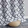 HLC.ME Lattice Print Pattern Blackout Curtains 63 Inch - Thermal Insulated Sleep Well Room Darkening Grommet Window Drapery Curtains for Bedroom - Platinum White & Black - Set of 2-52 x 63 Length by HomeLinenCollections