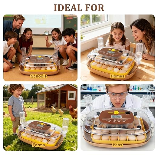 3rd Gen - 24 Egg Automatic Incubator, Stage-Based Adaptive Humidity with Auto-Refill, Stable Temp Control, Flexible Spacing, Adjustable Auto Turning & Lockdown, Custom Incubation Days, Candler, Alarm - Image 12