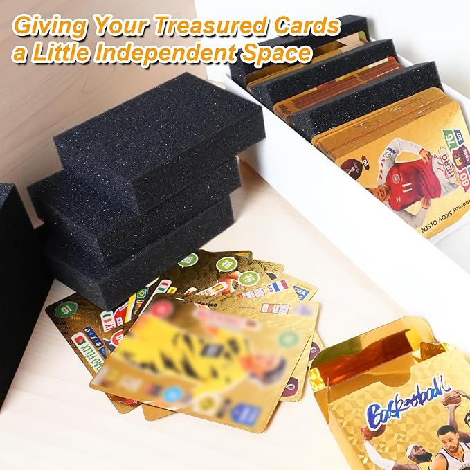 Foam Card Dividers - 48 PCS Card Dividers for Storage Boxes Multifunction Foam Dividers for Trading Cards Shock Absorbing Foam Block for Sport Playing Game Card Packing Cases and Crafts - Image 6