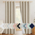 NICETOWN Taupe 100% Blackout Linen Curtains 84 inch Long Burg, Farmhouse Thick Completely Blackout Window Treatment Panels Thermal Insulated Drapes for Living Room (1 Pair, 52" Width Each Panel) by NICETOWN