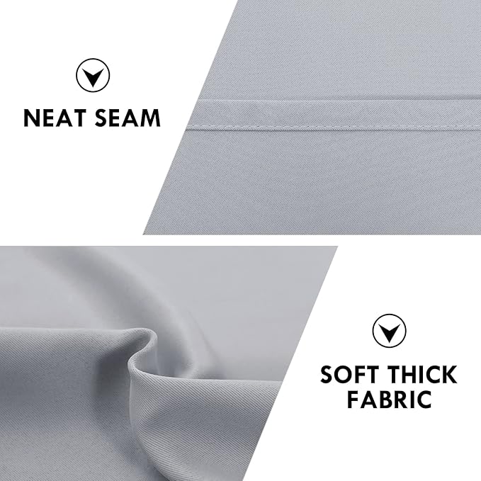 DWCN Blackout Curtains for Bedroom – Rod Pocket Thermal Insulated Noise Reducing Noise Reducing Drapes for Living Room, W 60 x L 63 Inch, 2 Panels, Silver Grey - Image 6