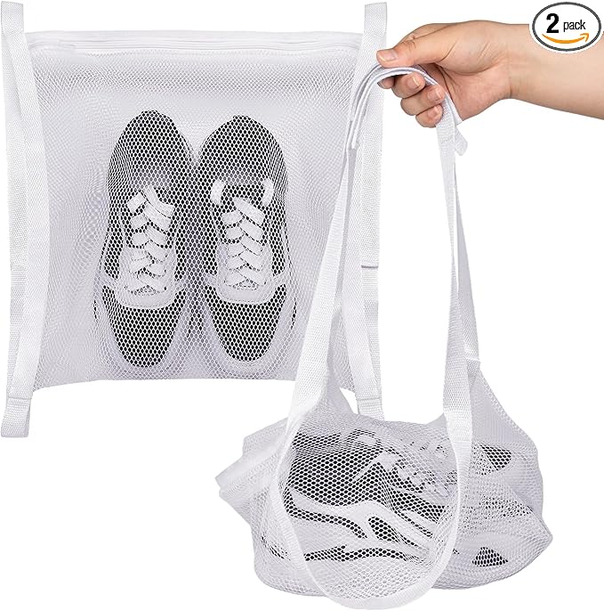 2 Pack Dryer Bag for Shoes, 16.3x16.3 Inch, Shoe Dryers for Sneakers, Shoe Drying Bag for Dryer with Zipper and Strap for Most Dryers Door by AYZTKUX