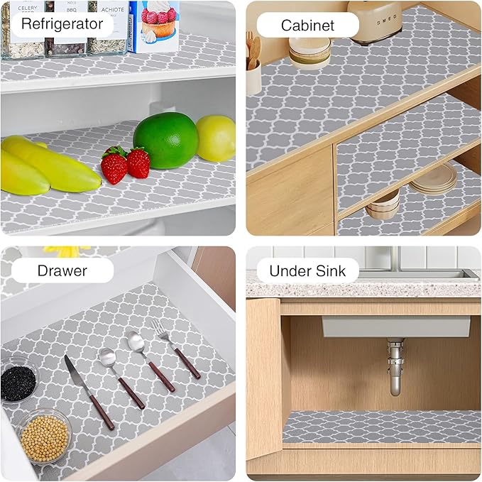 Drawer and Shelf Liner for Kitchen Cabinet,Non-Adhesive Cabinet Liner 24in x 20FT,Waterproof Shelf Paper Non-Slip Mats Cupboard Liner Contact Protect Dresser/Shelves/Table-Grey Lantern - Image 8