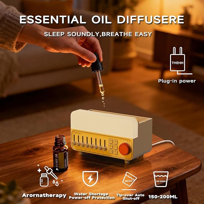 2026 4-in-1 Aroma Essential Oil Diffuser with Bluetooth Speaker Function, Humidifier, 12 Colors Night Light with 8 Nature Sounds, White Noise & Timer for Bedroom, Baby, Adults, and Kids (White) - Image 2