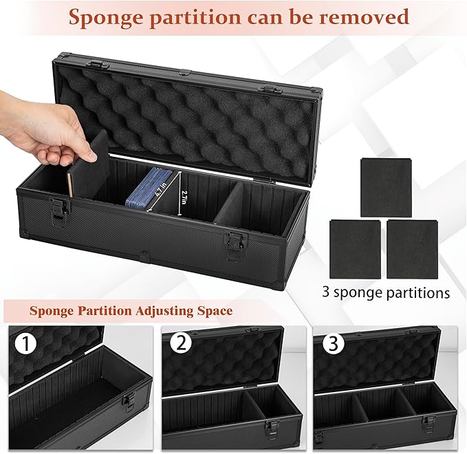 Toploaders Storage Box for 3" x 4" 35pt Rigid Card, Top Loader Storage with 3 Partition Holds 200+ Toploaders, Magnetic Card Holders - Image 3