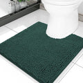 Smiry Luxury Chenille Toilet Rugs U-Shaped 20x20, Soft Absorbent Non-Slip Contour Bathroom Rugs for Toilet, Machine Washable Contoured Bath Mats, Green by Smiry
